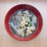 【切り干し大根の戻し汁活用】野菜ときのこの卵スープ